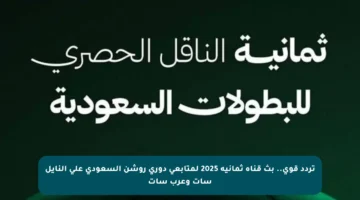 تردد قوي.. بث قناة ثمانية 2025 لمتابعي دوري روشن السعودي على النايل سات وعرب سات